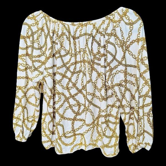 Michael Kors Gold Chain Blouse Top - Picture 1 of 5